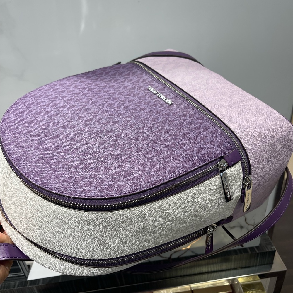 MICHAEL KORS Rhea Md Zip Color-Block Signature Logo Backpack
Dark Purple MLT
NWT - Picture 4 of 16